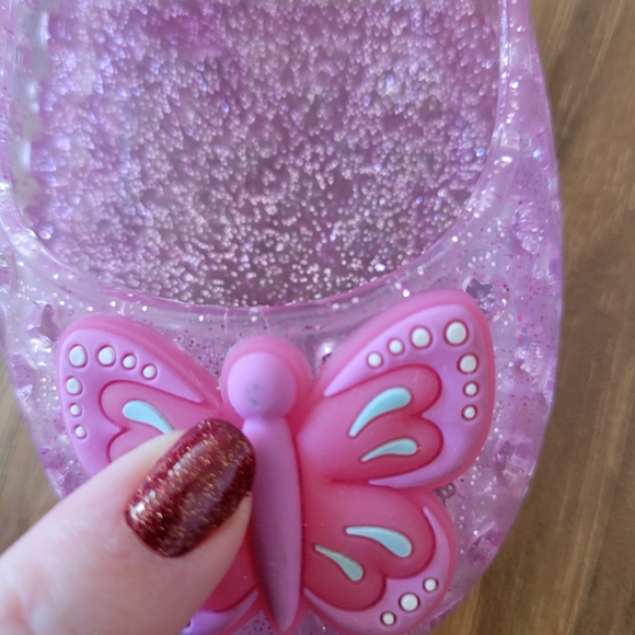 Toddler Girl Sparkly Glitter Strawberry And Butterfly Jelly Shoes Bundle - Picture 4 of 4